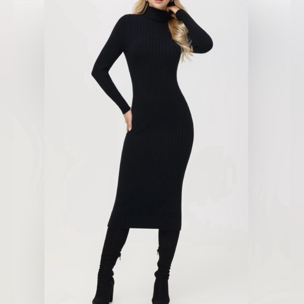 525 America Rib Dress |Turtleneck | Size L - Picture 2 of 16